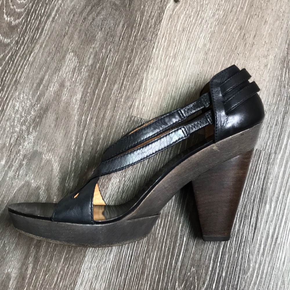 Givenchy Strap Wood Leather Platform Heels. - image 7